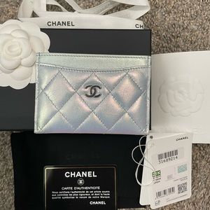 Chanel iridescent card holder - 21k full set BRAND NEW
